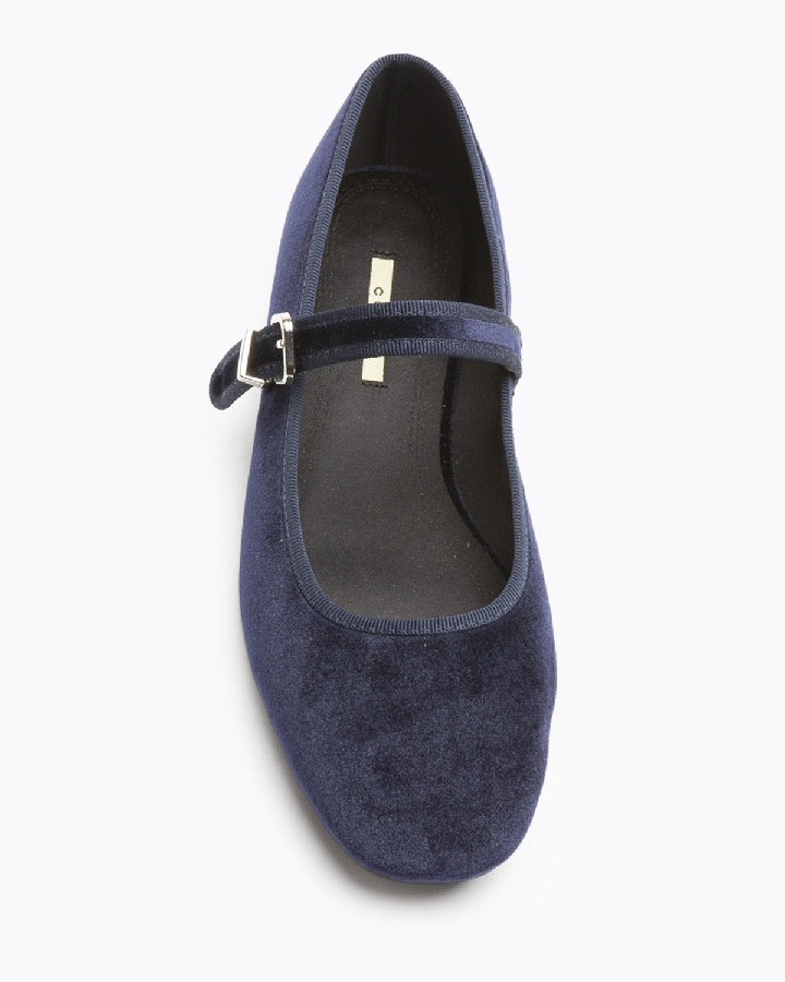 Velvet Mary Jane Flats