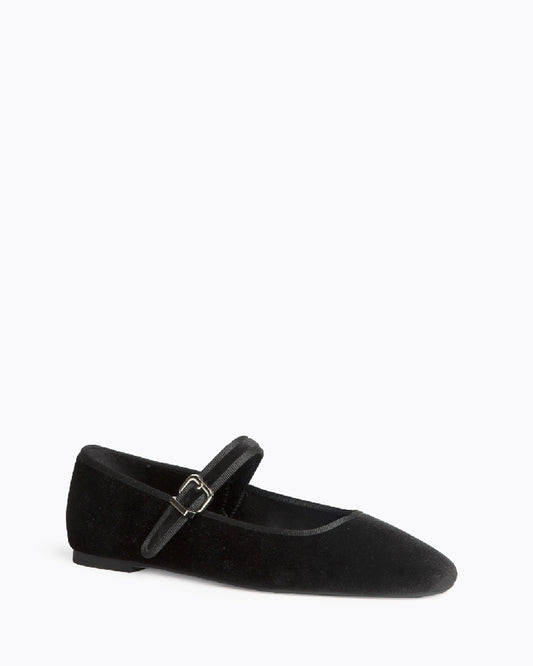 Velvet Mary Jane Flats